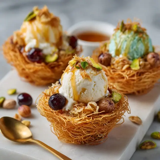 Kataifi Cups Filled with Ice Cream - A playful recipe for kataifi cups filled with ice cream—crispy... Kataifi Cups Filled with Ice Cream - Kataifi Recipes | Laravel
