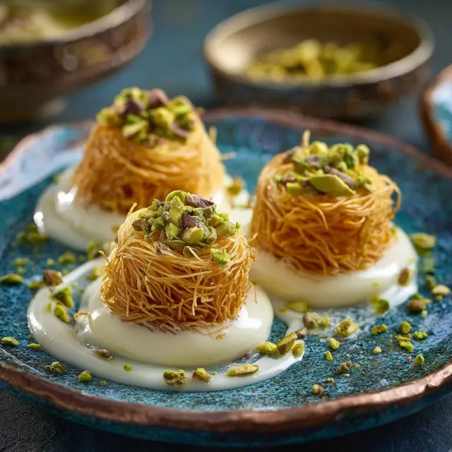 Kataifi with Custard Cream and Pistachios - Kataifi Recipes | Laravel