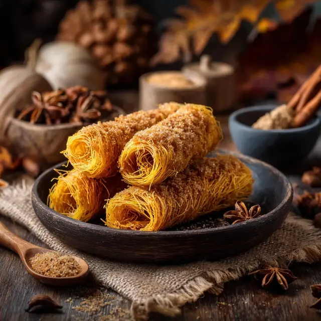 Kataifi Rolls with Pumpkin Spice Flavor - A seasonal twist on kataifi rolls with pumpkin spice flavor—crispy... Kataifi Rolls with Pumpkin Spice Flavor - Kataifi Recipes | Laravel