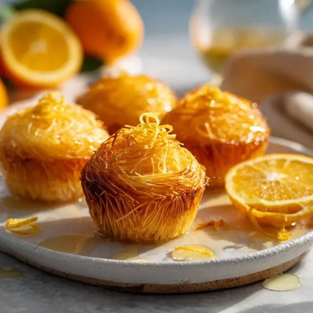 Kataifi Muffins with Citrus Syrup Glaze - A creative recipe for kataifi muffins drizzled with a tangy... Kataifi Muffins with Citrus Syrup Glaze - Kataifi Recipes | Laravel