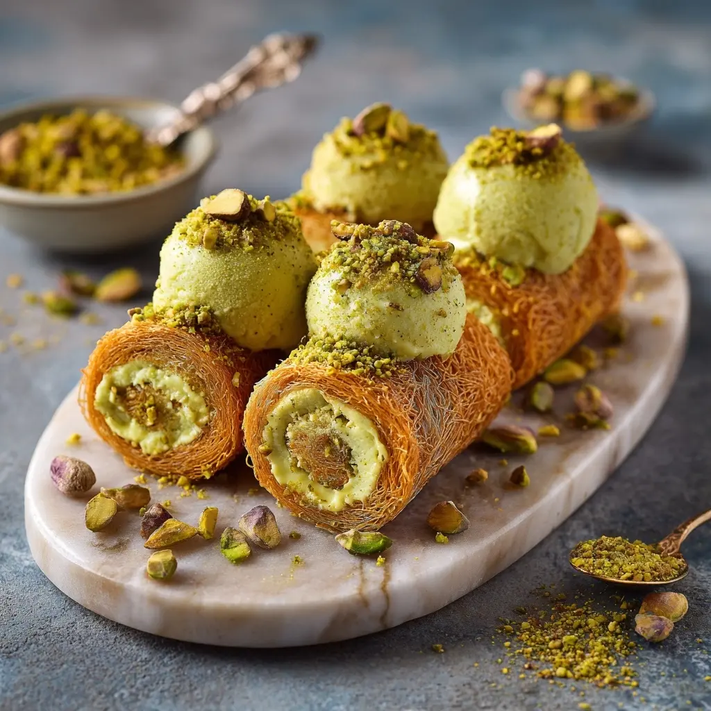 Kataifi Rolls Filled with Pistachio Gelato - Modern Kataifi Variations | Laravel