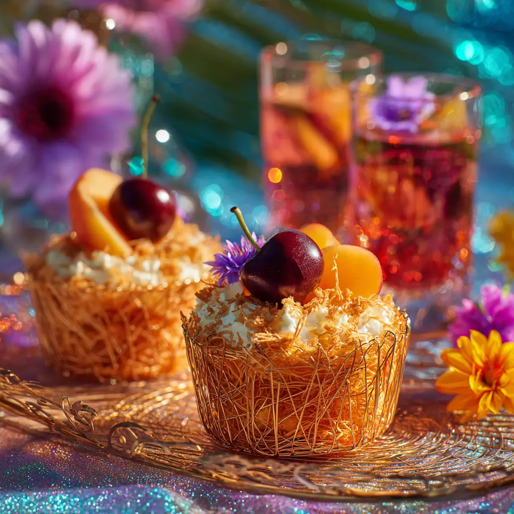 Peach and Cream Kataifi Cups for Summer Parties - Modern Kataifi Variations | Laravel
