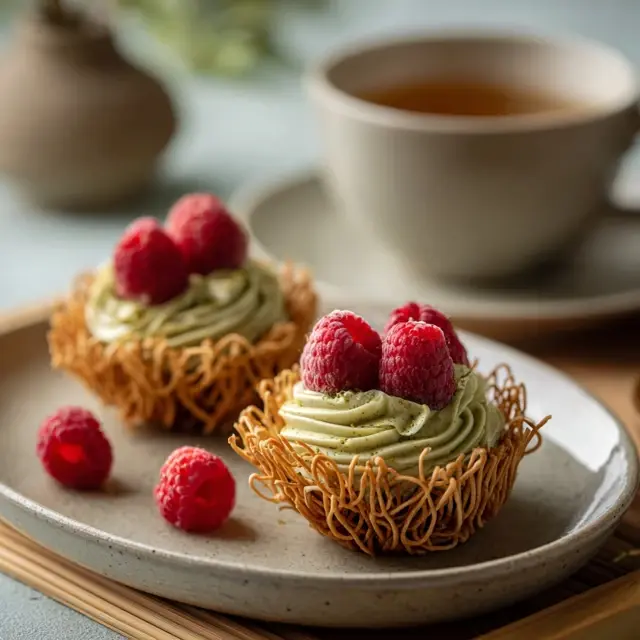 Matcha Raspberry Kataifi Cups for Tea Lovers - Modern Kataifi Variations | Laravel