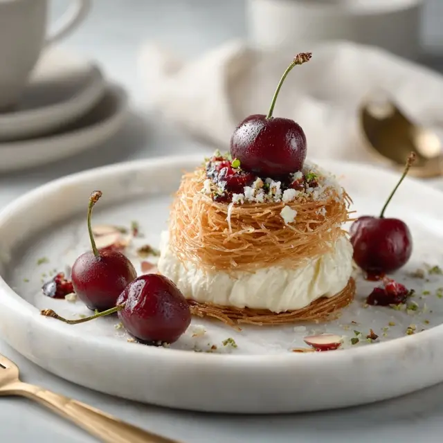 Vanilla Bean Kataifi Tart with Fresh Cherries - Modern Kataifi Variations | Laravel